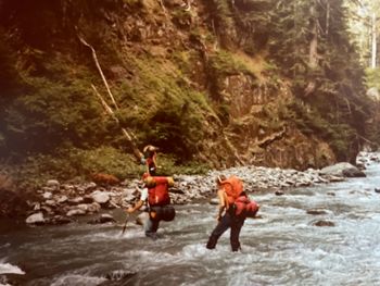 After Descending the Canyon, we had to  Wade Upstream in Hopes of Finding a Camp
