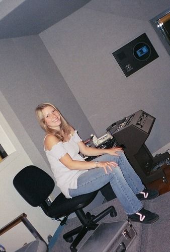 Holly, in the studio for the first CD

