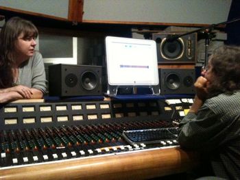 Lisa LaRue and JB conversing in the studio.

