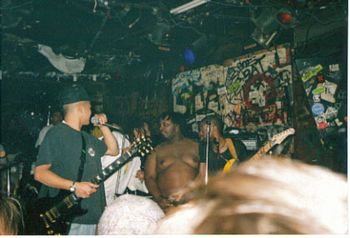 the "incident" at CBGB's , this dude got into Funkface so much he decided to strip right on stage!! we had to stop the show!
