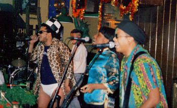 at the Hard Rock cafe NY, with backup singer Tamar Kali , back in the day
