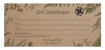 Tipped Ship Gift Certificates
