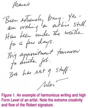 Robert's handwriting was as beautiful as his artwork.
