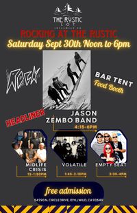Rocking at The Rustic with The Jason Zembo band and more.