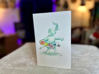 Dancing Elephant single greeting card