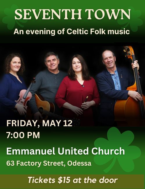 A promotional flyer for Seventh Town's St. Patrick's Day show in 2023