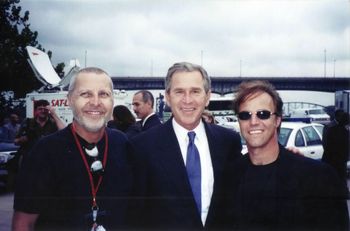 With soon to be President George W. Bush at a rally in Arkansas with Loretta Lynn
