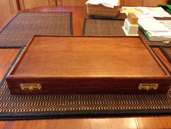 Cherry case with a red mahogany stain

