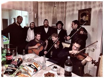Warhol Dervish and LJOVA after concert jam with the Hasidim of Mile End!

