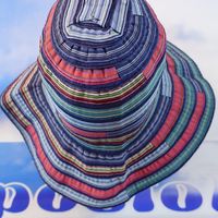 Beach Blues Foldable Wide Brim Colorful Crochet Straw Hat