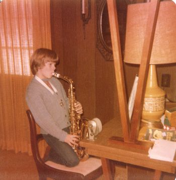 Hard at practice on my very first saxophone - 1977
