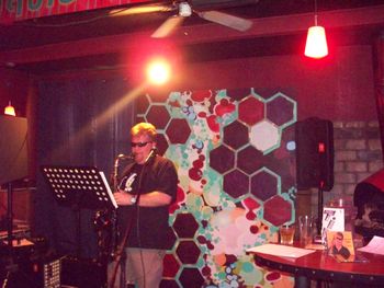 Playing a solo sax show in Long Beach, CA - 2010

