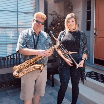 Me and Anne Hauter for recording of "Exploracion" - Long Beach, CA 2021

