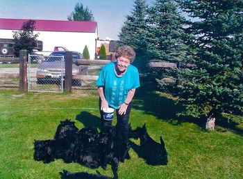 My Mom with the Scotties when she stayed with me a couple of days
