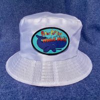 Smiling Whale Patch on White Bucket Hat