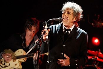 Bob Dylan and Charlie Sexton, somewhere in Europe, 2012
