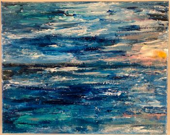 "Pacific Sunset," $125, acrylic on canvas, 8" x 10"
