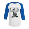T-Shirt: "I Thank My God Who Cares" (White & Blue) - Unisex