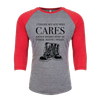 T-Shirt: "I Thank My God Who Cares" (Grey & Red) - Unisex