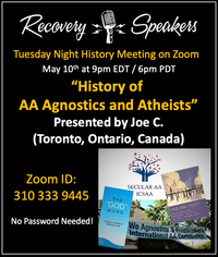 ZOOM Recovery Speakers History of Atheists & Agnostics in AA