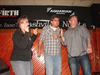 Opal, Joe & Mike singing Karaoke
