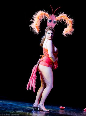 "Crustacean Manifestation" - showgirl becomes crawdad; photo by Michael Schulze
