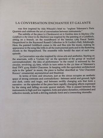Programme Notes for 'La Conversation Enchantée et Galante'
