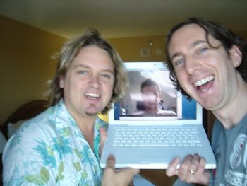 Me and Lee skyping Al from LA
