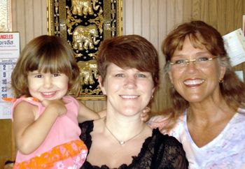 Three generations of big sisters (granddaughter Joanie, daughter Naomi and Marsha)
