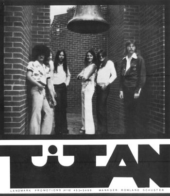 Titan v1. (L-R) The late Dennis Burt (drums), The late David Mara (gtr), DL, the late Jeff Mara (bass), Bill Turner (kybds)
