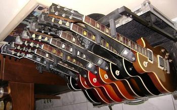 My rack of Gibson Les Pauls.
