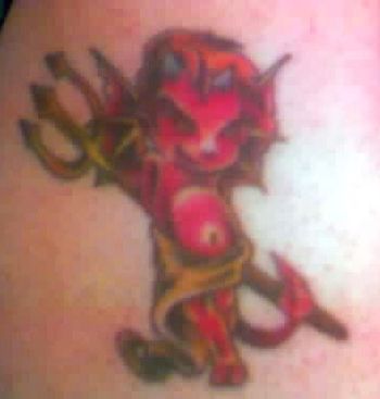 This one is on my upper right arm right below the "Marilyn Manson" tattoo...I tell people it's my baby picture.

