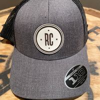 Hat Gray and Black with Round White Patch