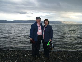 Our pastor friends, Carroll and Glenna Pennell standing by the sea.

