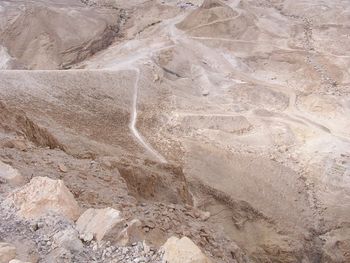 Looking down from Masada onto the ramp built by the Roman army.
