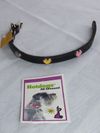 Collar 12"L  1/2" W  (Black leather with multi colored metal hearts)
