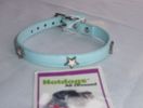 Collar 14"L 1/2"W (Baby blue leather with white metal stars)