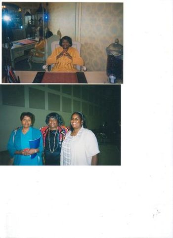 Photo #1 Mother Taylor at the offices of Angie Ray Ministries Photo #2 Mother Taylor at Zion Dominion COGIC, Buffalo, NY.