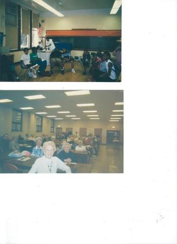 Photo #1 Youth Camp at Caldwell Academy, Chicago, Il. Photo #2 Mother Taylor speaking at Arthritis Foundation Seminar for Senior Citizens, Chicago, Il