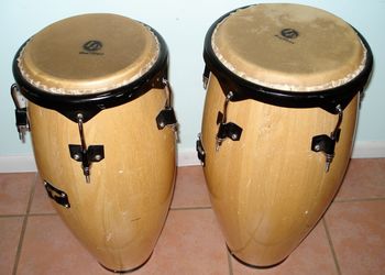 My first set of Congas... tucked the heads on myself...
