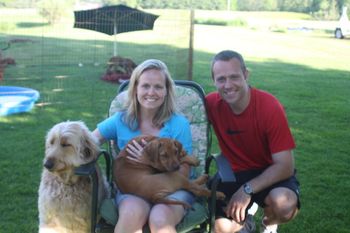 Jeff and Carey along with Makua and Kekona! Makua was a trooper this weekend putting up with 3 puppies! We loved having him.
