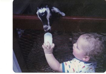 Tony and a zoo goat.
