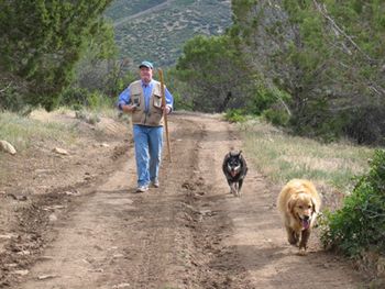 Hiking w/Joe and pups on his ranch
