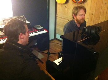 Troy and Chad Stockslager working out vocal parts.
