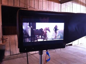 monitor shot from one of the locations for our "when i get that pony rode" video...me & my BIG, beauty~full ROCKSTAR Beau:)
