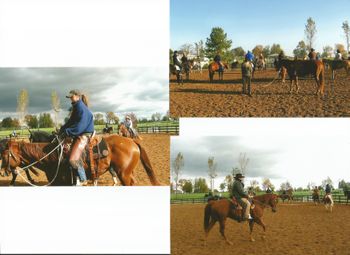 me n my ROCKSTAR Jane n RC Patti n our ROCKSTAR Beau at BB clinic in Lexington, KY ~ it was during this clinic, during lunch one day, that i sang "the faraway horses" for Buck at his trailer, i was SO nervous & he was SO kind & he REALLY liked it!!:)

