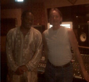 Herman "Hollywood" Dawkins and engineer Barry Paul, mixing Tracey Whitney's "I Am Singing... Songs I Love" 2012
