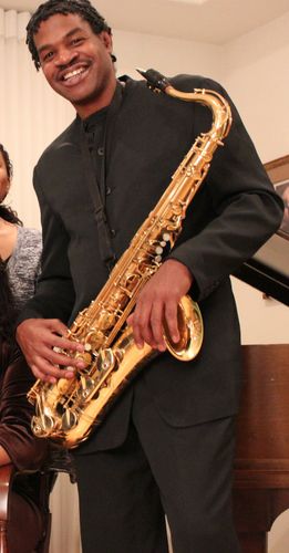 Sax man Tim Anderson at the photo shoot for Tracey Whitney's "I Am Singing... Songs I Love" CD
