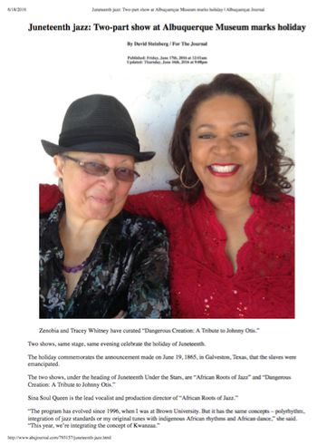Tracey Whitney with Zenobia Conkerite in the Albuquerque Journal 6/18/16
