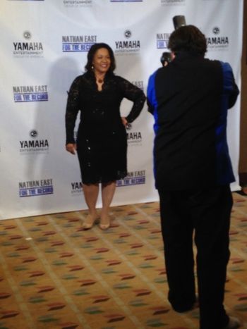 Tracey Whitney on the red carpet before Nathan East: For The Record - concert AFME April 2016 KIMO Theater
